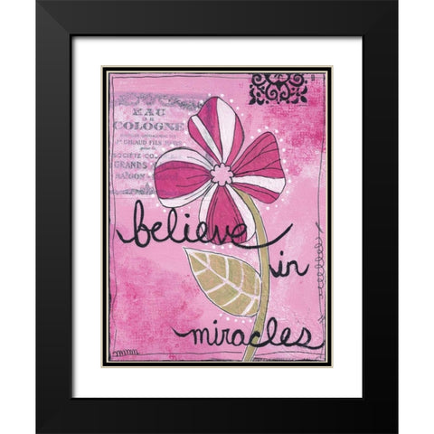 Believe In Miracles Black Modern Wood Framed Art Print with Double Matting by Martin, Monica