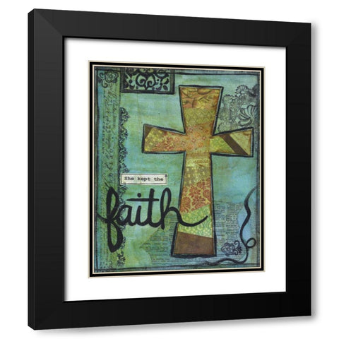 She Kept The Faith Black Modern Wood Framed Art Print with Double Matting by Martin, Monica
