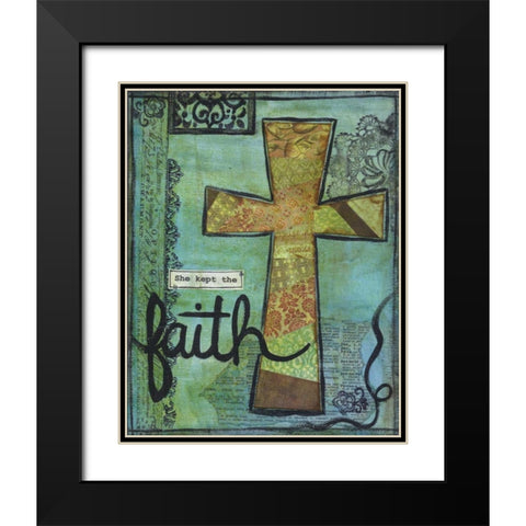 She Kept The Faith Black Modern Wood Framed Art Print with Double Matting by Martin, Monica