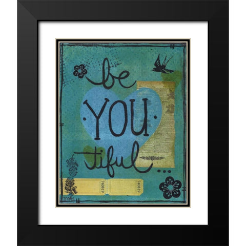 BeYOUtiful Black Modern Wood Framed Art Print with Double Matting by Martin, Monica