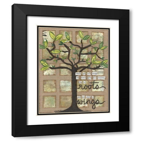 Roots And Wings Black Modern Wood Framed Art Print with Double Matting by Martin, Monica