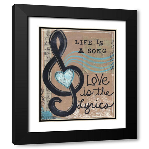 Life Is A Song Black Modern Wood Framed Art Print with Double Matting by Martin, Monica