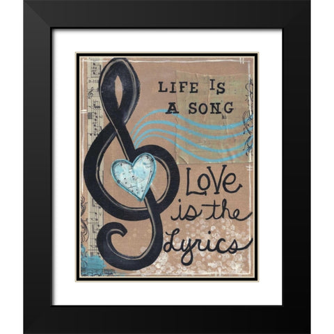 Life Is A Song Black Modern Wood Framed Art Print with Double Matting by Martin, Monica