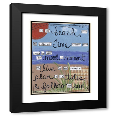 At The Beach Black Modern Wood Framed Art Print with Double Matting by Martin, Monica
