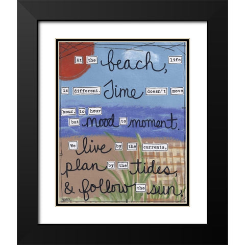 At The Beach Black Modern Wood Framed Art Print with Double Matting by Martin, Monica