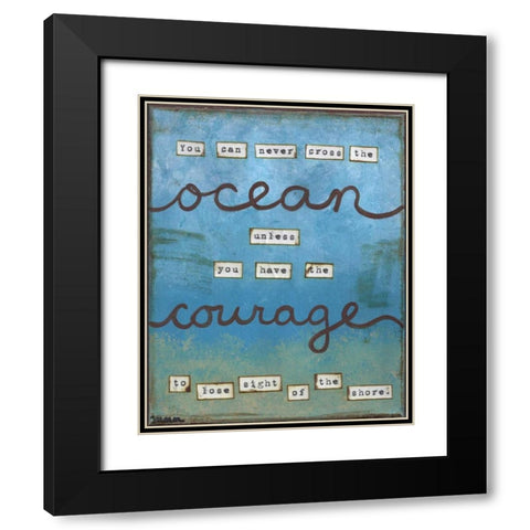 Ocean Courage Black Modern Wood Framed Art Print with Double Matting by Martin, Monica
