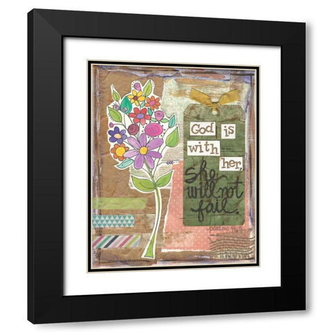 God Is With Her Black Modern Wood Framed Art Print with Double Matting by Martin, Monica