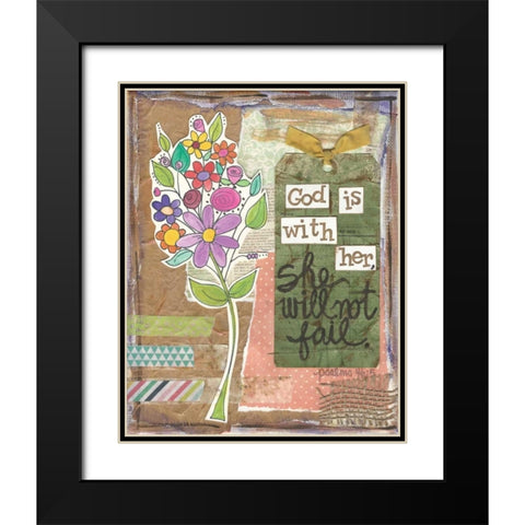 God Is With Her Black Modern Wood Framed Art Print with Double Matting by Martin, Monica