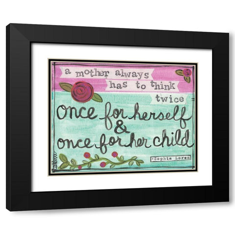A Mother Black Modern Wood Framed Art Print with Double Matting by Martin, Monica