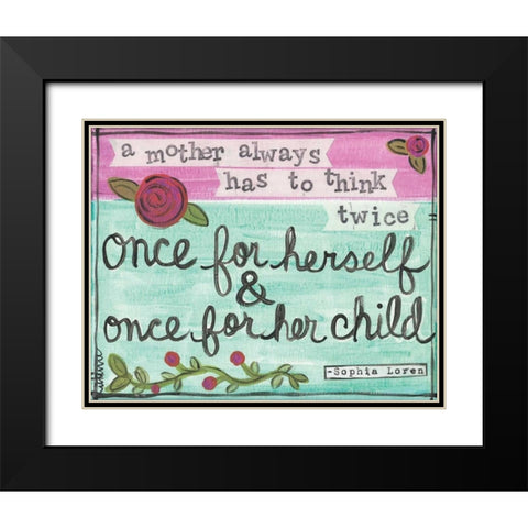 A Mother Black Modern Wood Framed Art Print with Double Matting by Martin, Monica
