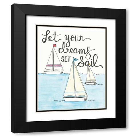 Let Your Dreams Black Modern Wood Framed Art Print with Double Matting by Martin, Monica