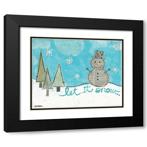 Let It Snow Black Modern Wood Framed Art Print with Double Matting by Martin, Monica