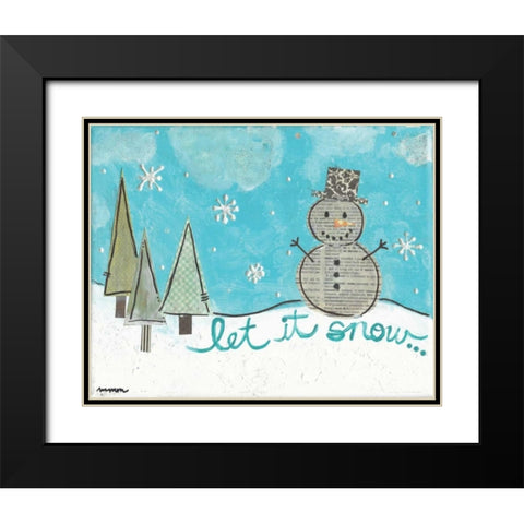 Let It Snow Black Modern Wood Framed Art Print with Double Matting by Martin, Monica