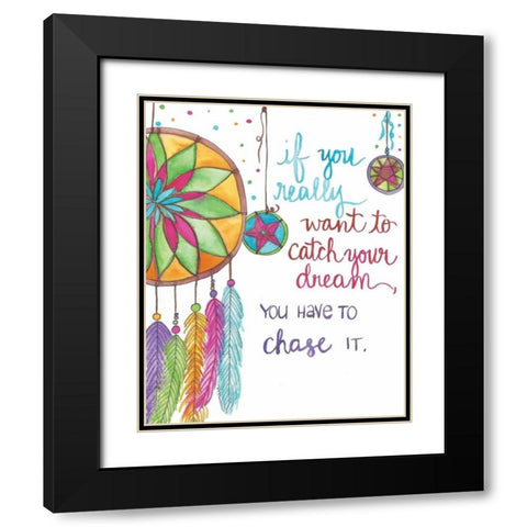 Dreamcatcher Black Modern Wood Framed Art Print with Double Matting by Martin, Monica