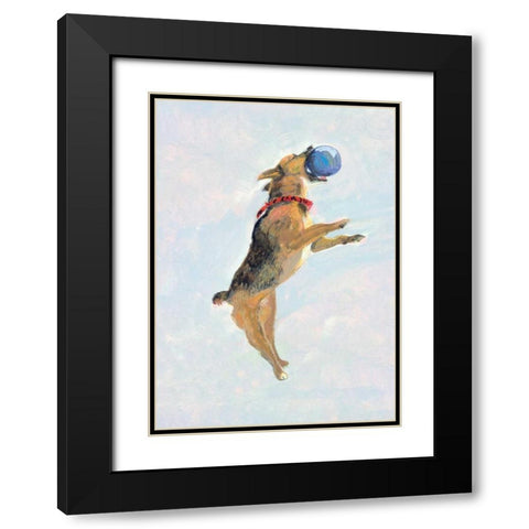 Playful Pups I Black Modern Wood Framed Art Print with Double Matting by Nicholas, Debbie