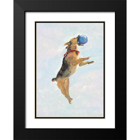 Playful Pups I Black Modern Wood Framed Art Print with Double Matting by Nicholas, Debbie
