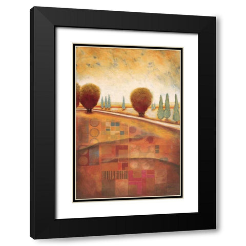 Quilted Landscape II Black Modern Wood Framed Art Print with Double Matting by Osborne, Susan