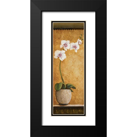 Hannas Orchids I Black Modern Wood Framed Art Print with Double Matting by Osborne, Susan