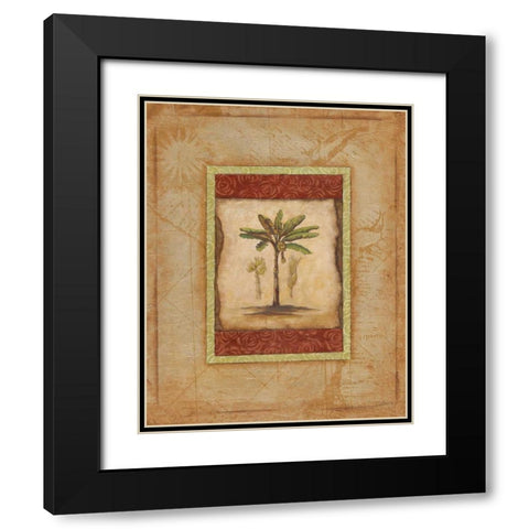 Palm Botanical Study I Black Modern Wood Framed Art Print with Double Matting by Osborne, Susan