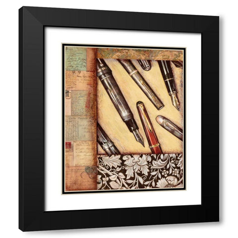 Calligraphy Black Modern Wood Framed Art Print with Double Matting by Osborne, Susan