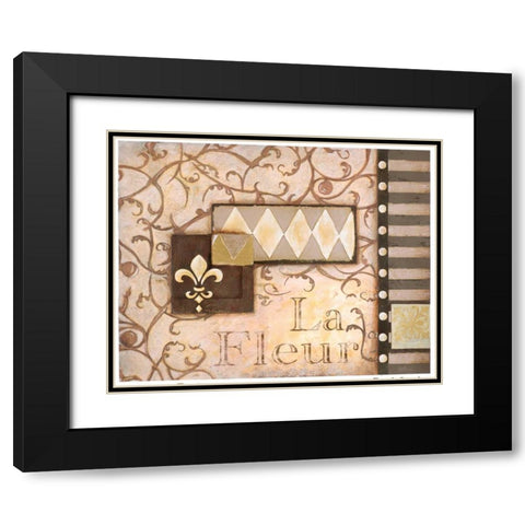 La Fleur Black Modern Wood Framed Art Print with Double Matting by Osborne, Susan