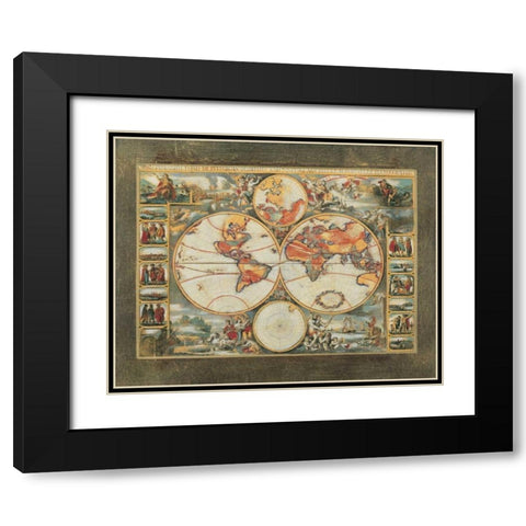 Old World View II Black Modern Wood Framed Art Print with Double Matting by Osborne, Susan