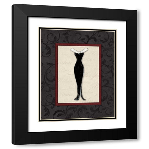 Fashion Dress I Black Modern Wood Framed Art Print with Double Matting by Osborne, Susan