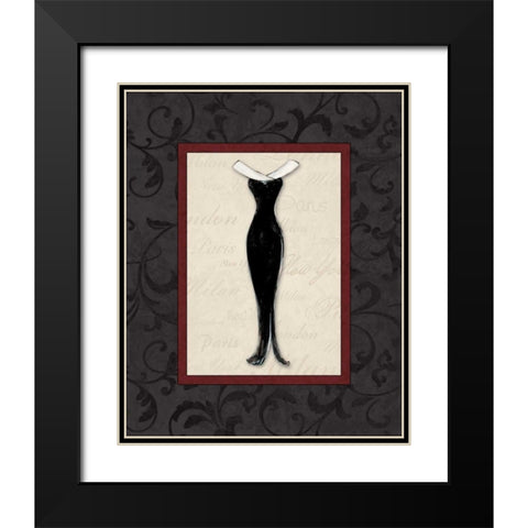 Fashion Dress I Black Modern Wood Framed Art Print with Double Matting by Osborne, Susan