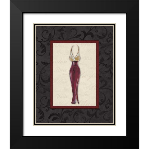 Fashion Dress II Black Modern Wood Framed Art Print with Double Matting by Osborne, Susan