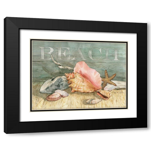 Beach Shells Still LIfe Black Modern Wood Framed Art Print with Double Matting by Paton, Julie