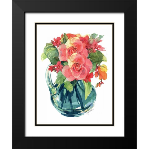 Bright Rose Bouquet II Black Modern Wood Framed Art Print with Double Matting by Paton, Julie
