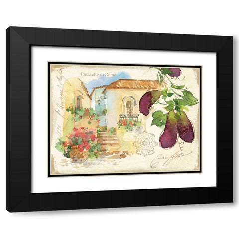 Piazzette Eggplant Black Modern Wood Framed Art Print with Double Matting by Paton, Julie