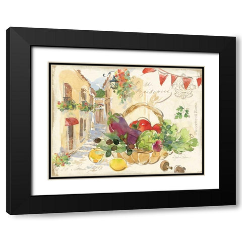 Piazzette Veggies Black Modern Wood Framed Art Print with Double Matting by Paton, Julie