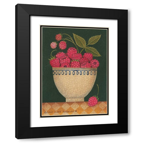 Cup O Raspberries Black Modern Wood Framed Art Print with Double Matting by Pedersen, Diane