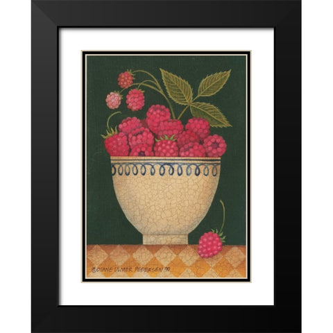 Cup O Raspberries Black Modern Wood Framed Art Print with Double Matting by Pedersen, Diane