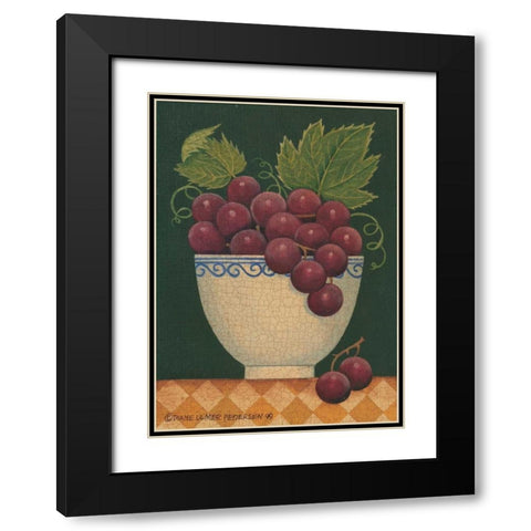 Cup O Grapes Black Modern Wood Framed Art Print with Double Matting by Pedersen, Diane