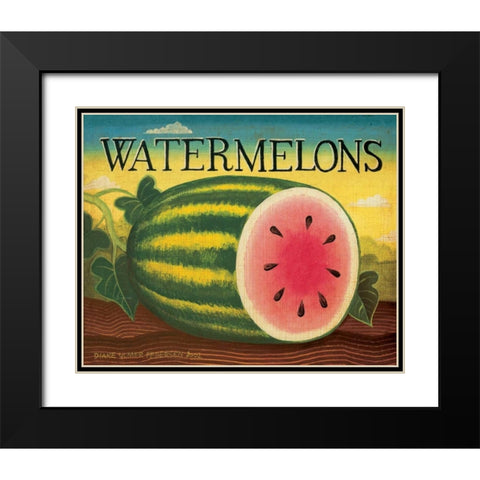 Watermelons Black Modern Wood Framed Art Print with Double Matting by Pedersen, Diane