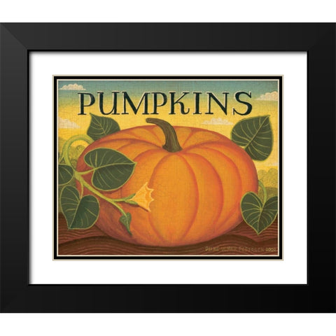 Pumpkins Black Modern Wood Framed Art Print with Double Matting by Pedersen, Diane