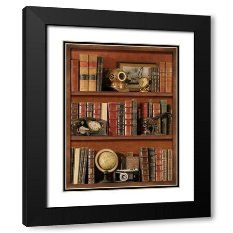 Librairie III Black Modern Wood Framed Art Print with Double Matting by Pela Design