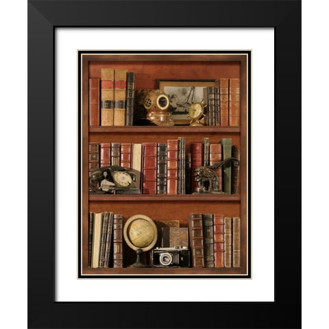 Librairie III Black Modern Wood Framed Art Print with Double Matting by Pela Design