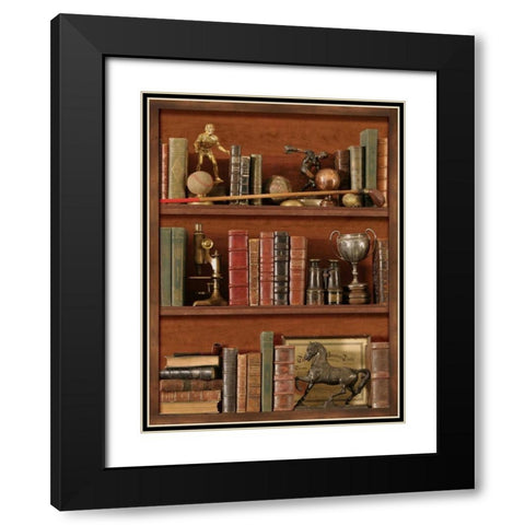 Librairie IV Black Modern Wood Framed Art Print with Double Matting by Pela Design