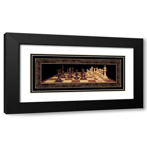 Chess I Black Modern Wood Framed Art Print with Double Matting by Pela Design