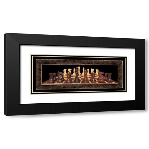 Chess II Black Modern Wood Framed Art Print with Double Matting by Pela Design