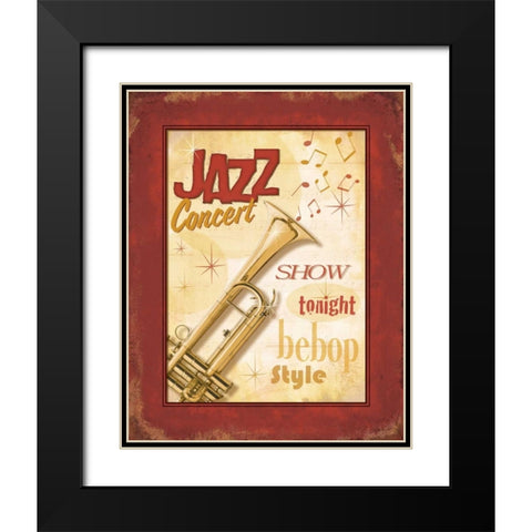 New Orleans Jazz I Black Modern Wood Framed Art Print with Double Matting by Pela Design