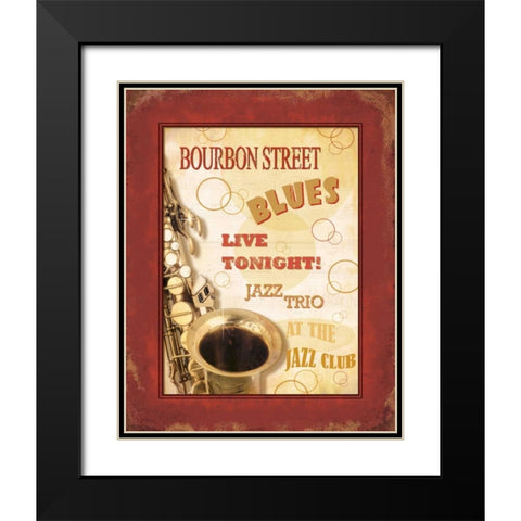 New Orleans Jazz III Black Modern Wood Framed Art Print with Double Matting by Pela Design