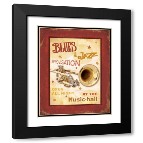 New Orleans Jazz IV Black Modern Wood Framed Art Print with Double Matting by Pela Design