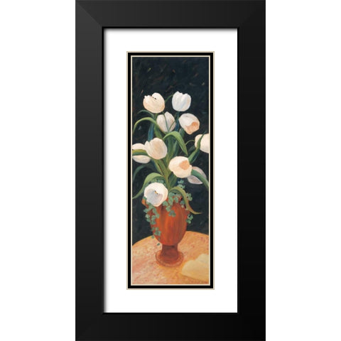 Tulips by Night Black Modern Wood Framed Art Print with Double Matting by Platt, Leila