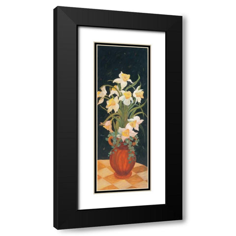 Daffodils at Dark Black Modern Wood Framed Art Print with Double Matting by Platt, Leila