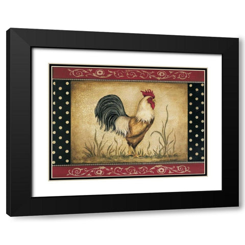 Cock-a-Doodle-Doo Black Modern Wood Framed Art Print with Double Matting by Poloson, Kimberly