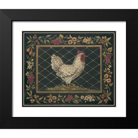 Old World Hen Black Modern Wood Framed Art Print with Double Matting by Poloson, Kimberly